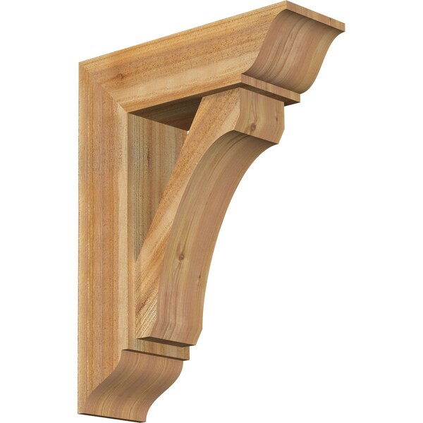 Ekena Millwork Legacy Traditional Rough Sawn Bracket w/ Offset Brace, Western Red Cedar, 8"W x 24"D x 32"H BKT0806X24X32LEC01RWR - main